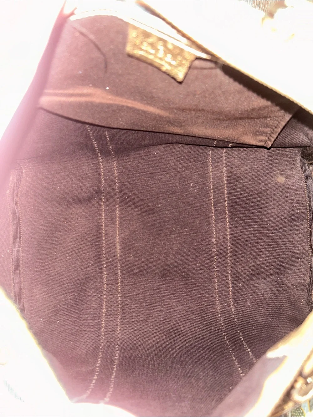 Gucci Crystal Top Handle Brown Beige GG Monogram Satchel with Gold Trim